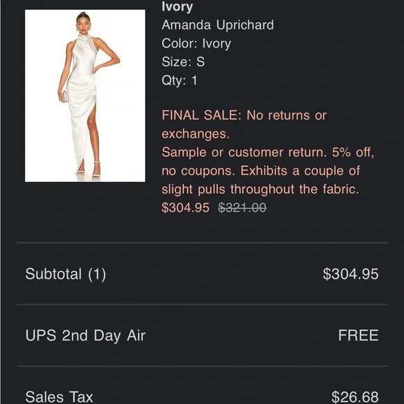 REVOLVE Cream Asymmetrical Ruched Gown - Picture 5 of 5